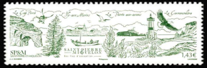timbre de Saint-Pierre et Miquelon x légende : Des iles d'exception