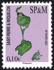 timbre de Saint-Pierre et Miquelon x légende : Carte de Saint-Pierre, série courante