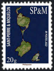 timbre de Saint-Pierre et Miquelon x légende : Carte de Saint-Pierre, série courante