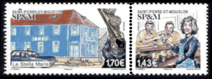 timbre de Saint-Pierre et Miquelon x légende : Le Stella Maris