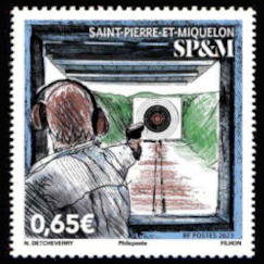 timbre de Saint-Pierre et Miquelon x légende : Le stand Henri Sauto