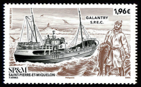 timbre de Saint-Pierre et Miquelon x légende : Ganlantry