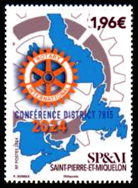 timbre de Saint-Pierre et Miquelon x légende : Rotary international