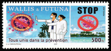 timbre de Wallis et Futuna x légende : Agence de Santé - Solidarité avec nos soignants
