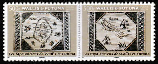 timbre de Wallis et Futuna x légende : Les TAPA anciens de Wallis et Futuna