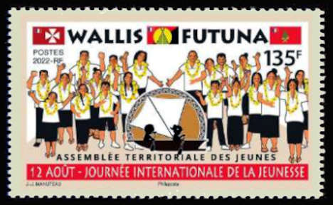 timbre de Wallis et Futuna x légende : Journée internationale de la jeunesse