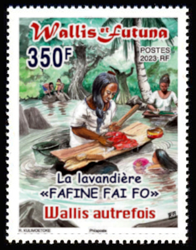 timbre de Wallis et Futuna x légende : Wallis autrefois