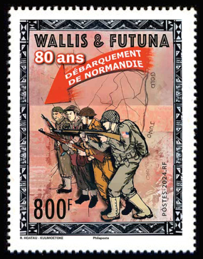 timbre de Wallis et Futuna x légende : 80 ans du débarquement en Normandie