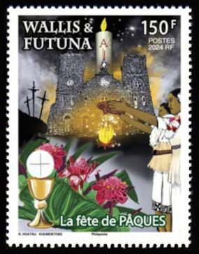 timbre de Wallis et Futuna x légende : La fête de Pâques
