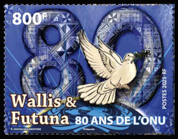 timbre de Wallis et Futuna x légende : 80 ans de l'ONU