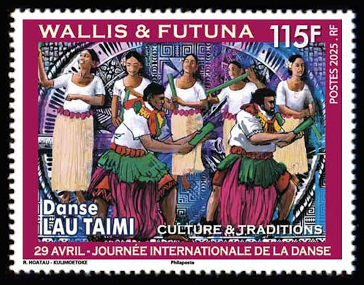 timbre de Wallis et Futuna x légende : Culture et traditions