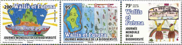 timbre de Wallis et Futuna x légende : Journée mondiale de la biodiversité