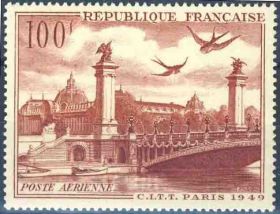 timbre Aérien N° 28, Grand Palais et pont Alexandre III