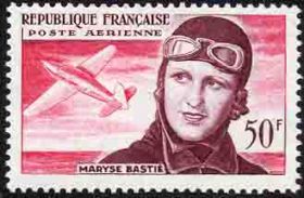 timbre Aérien N° 34, Troisième anniversaire de la mort de l'aviatrice Maryse Bastié (1898-1952)
