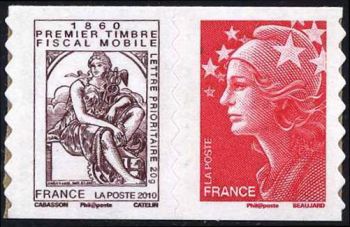 timbre N° P507, Premier timbre fiscal mobile et Marianne
