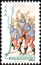 timbre N° 394, Carnet musique - Cor