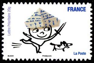  Carnet «Sourires» <br>Enfant coiffé d'un chapeau et son chien