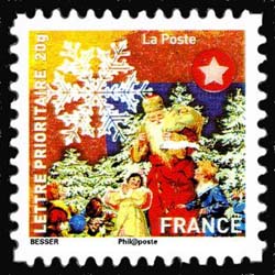 timbre N° 494, Meilleurs Vœux - Père noël