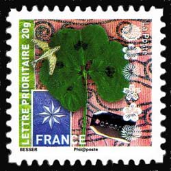 timbre N° 500, Meilleurs Vœux - Trèfle