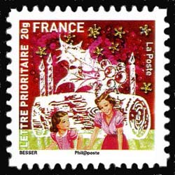 timbre N° 504, Meilleurs Vœux - Mère, fillette