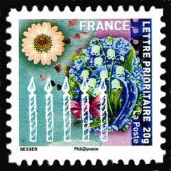 timbre N° 506, Meilleurs Vœux - Bougies