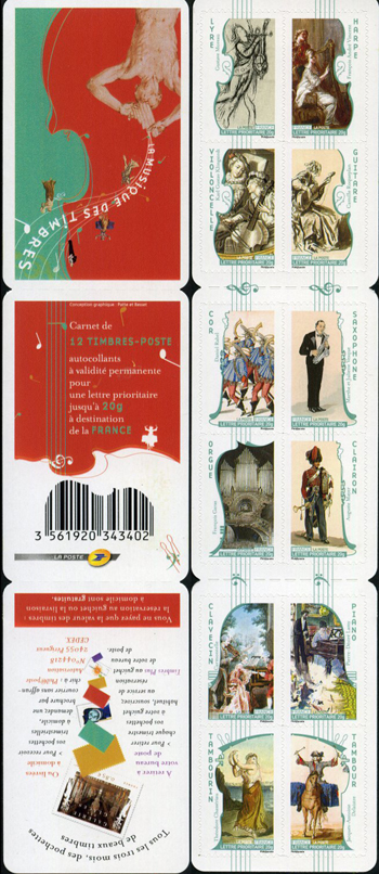 timbre N° BC390, Carnet musique