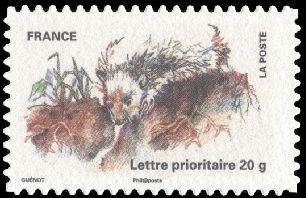  Le timbre fête la terre <br>Hérisson