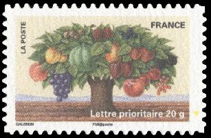  Le timbre fête la terre <br>Arbre avec fruits