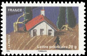  Le timbre fête la terre <br>Maison et champ