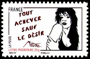 timbre N° 541, Journée de la femme 2011, illustrée par des dessins de Miss Tic