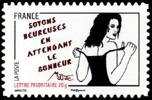 timbre N° 542, Journée de la femme 2011, illustrée par des dessins de Miss Tic
