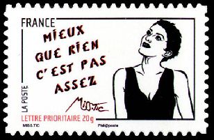timbre N° 547, Journée de la femme 2011, illustrée par des dessins de Miss Tic