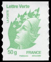timbre N° 605, Marianne LETTRE VERTE