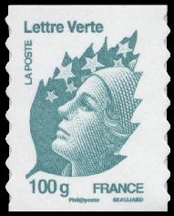 timbre N° 606, Marianne LETTRE VERTE