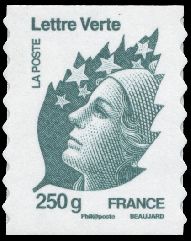 timbre N° 607, Marianne LETTRE VERTE