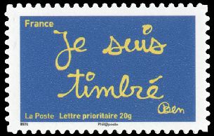 timbre N° 609, Les timbres de Ben<br>Je suis timbré