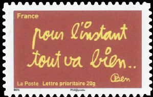 timbre N° 614, Les timbres de Ben<br>pour l'instant tout va bien …