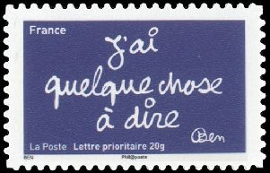 timbre N° 616, Les timbres de Ben<br>J'ai quelque chose à dire