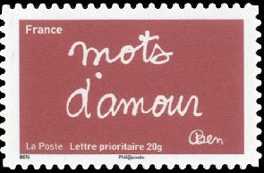 timbre N° 617, Les timbres de Ben<br>mots d'amour