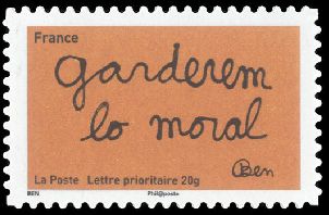 timbre N° 619, Les timbres de Ben<br> garderem lo moral