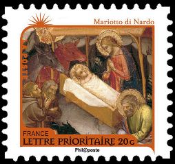 timbre N° 632, Nativité - Mariotto di Nardo Scènes de la vie du Christ - Nativité