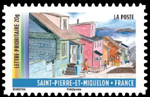  Année des Outres-mer <br>Saint-Pierre-et-Miquelon<br>Rue de maisons colorées