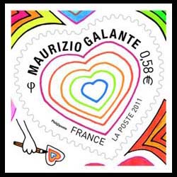timbre N° 510, Saint Valentin Coeur 2011