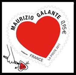 timbre N° 511, Saint Valentin Coeur 2011