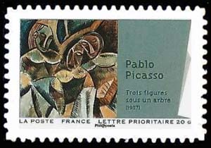  Peintures du XXème siècle - Cubisme, <br>Trois figures sous un arbre (1907) de Pablo Picasso