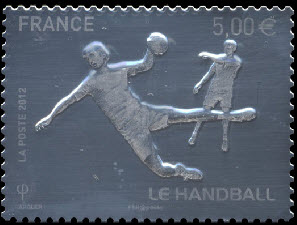 timbre N° 738, Le handball