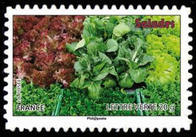 timbre N° 740, Des légumes pour une lettre verte