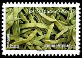 timbre N° 745, Des légumes pour une lettre verte