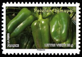 timbre N° 747, Des légumes pour une lettre verte