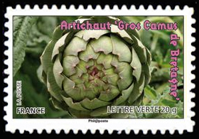 timbre N° 748, Des légumes pour une lettre verte